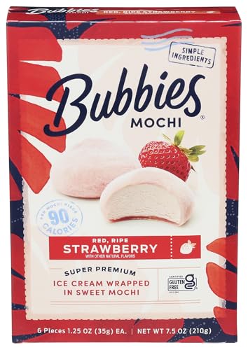 BUBBIES MOCHI Strawberry Mochi Ice Cream, 7.5 OZ