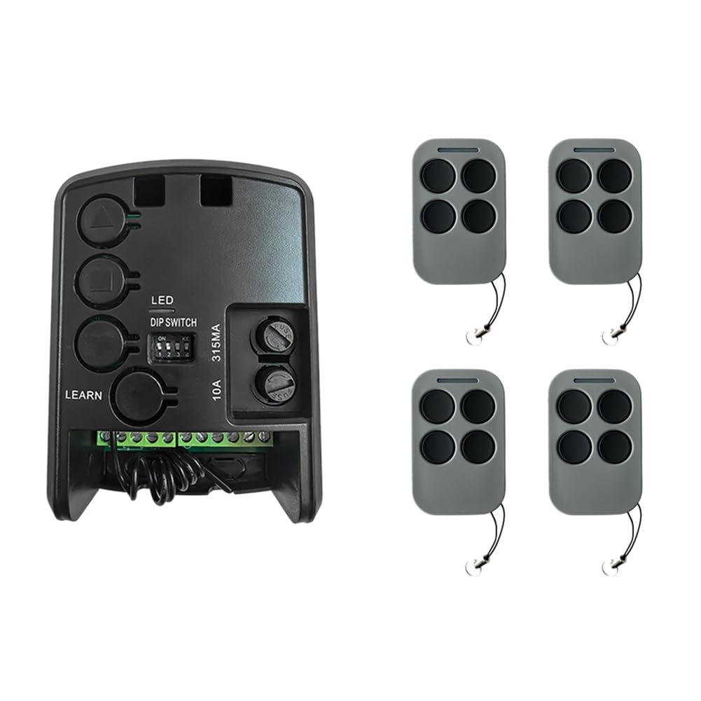 Jnchdghwa Black Ac220v Garage Door Control Board Universal 4X Remote Control Tubular Motor Reciever Receiver Shutter Motor Control Panel
