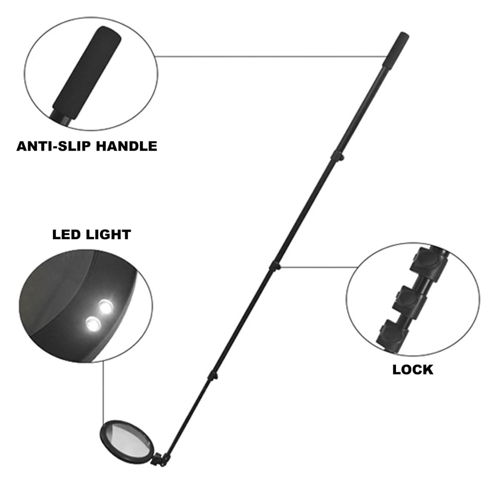 DARZYS Under Vehicle Inspection Mirror, Inspection Mirror,Handheld Repair Tool for Vehicle Bottom/Underground