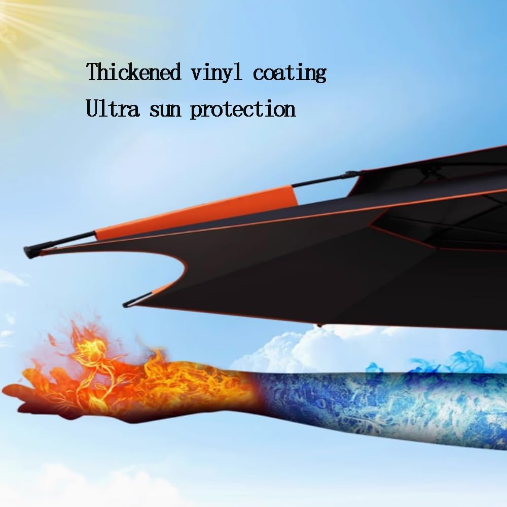 200/220cm Parasol De Plage Anti-Vent Parasol De Pêche Parasol De Patio avec Ancre De Sable Extérieur Parapluie De Plage pour Pêche Terrasse Balcon(Black,200cm/6.5ft)