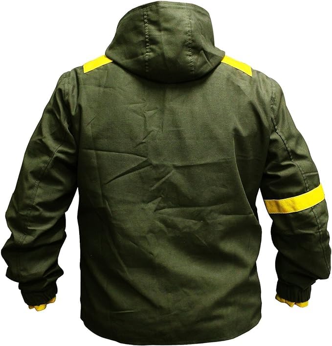 Mens Lightweight Cotton Bomber Green Hoodie Jacket4