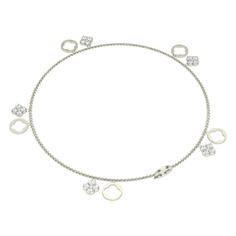 18K White Gold Diamond Bracelet for Women