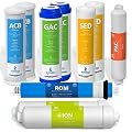Express Water - 1 Year Deionization Reverse Osmosis System Replacement Filter Set - 6 Filters with 50 GPD RO Membrane - 10 inch Size Water Filters
