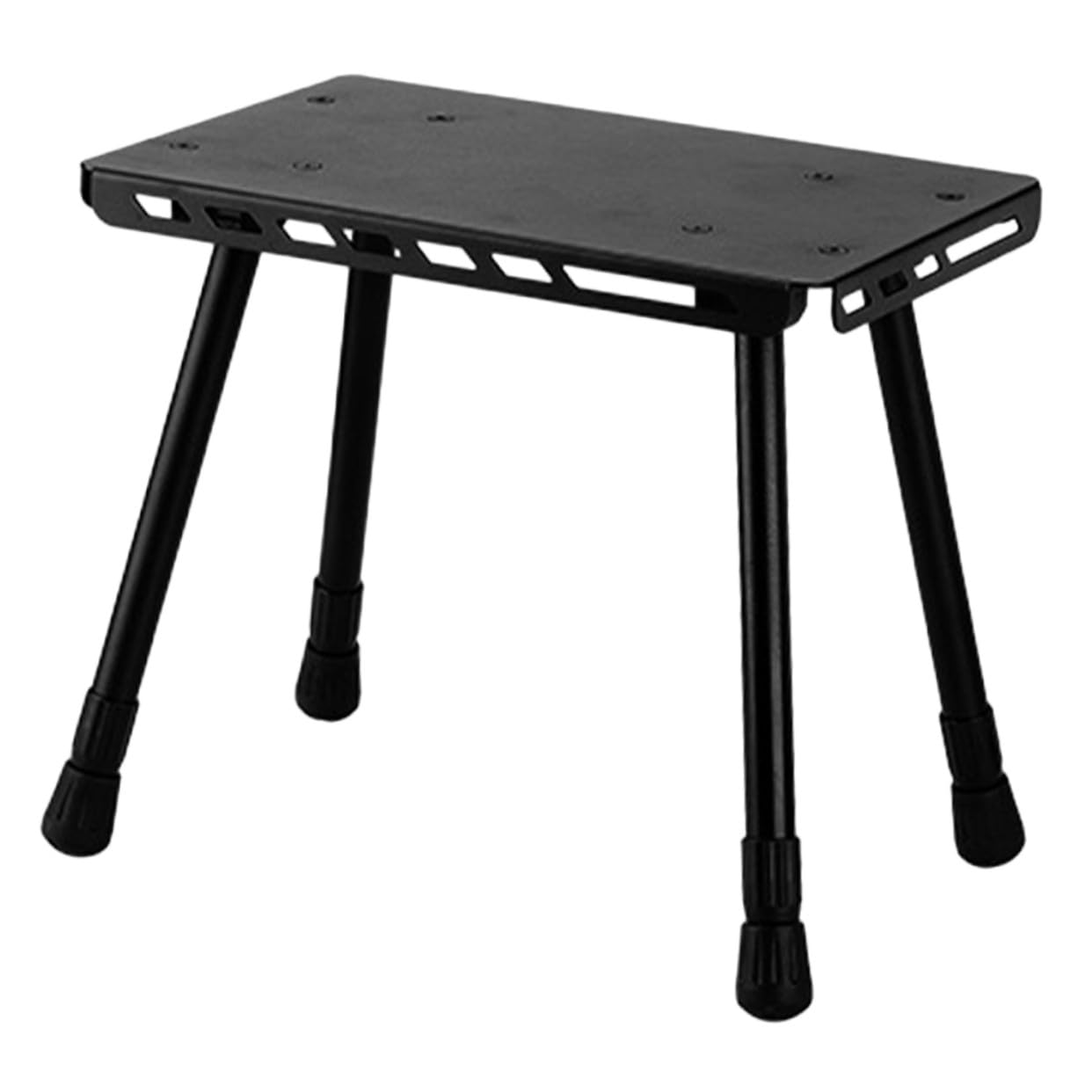 Table pliante métallique noire compacte et table de camping légère pour pique-nique
