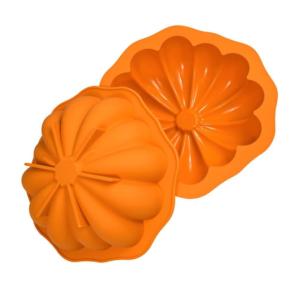 Corghd 7Inch Pumpkin Shaped Mousse Mold 3D Cake Pan Silicone Mold Baking Pan, for Baking Cake Brownies Halloween Cake Mold