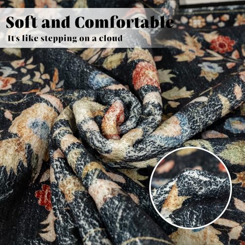 Tapete MUJOO Small Rug Lavable Negro 2x3 Pies miniatura 5