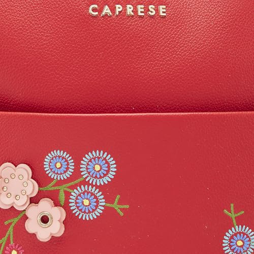 Image of Caprese Erica Casual Backpack, Medium | Floral Embroidered Backpack for Women with Adjustable Shoulder Strap & Secure Zip Closure | Spacious, Versatile for Everyday Outings and Travel