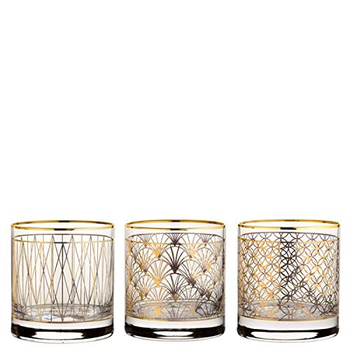 Fantasia con finitura oro Utopia p42884-gold Coco bicchieri, 11.5 once, 33 cl (confezione da 12)