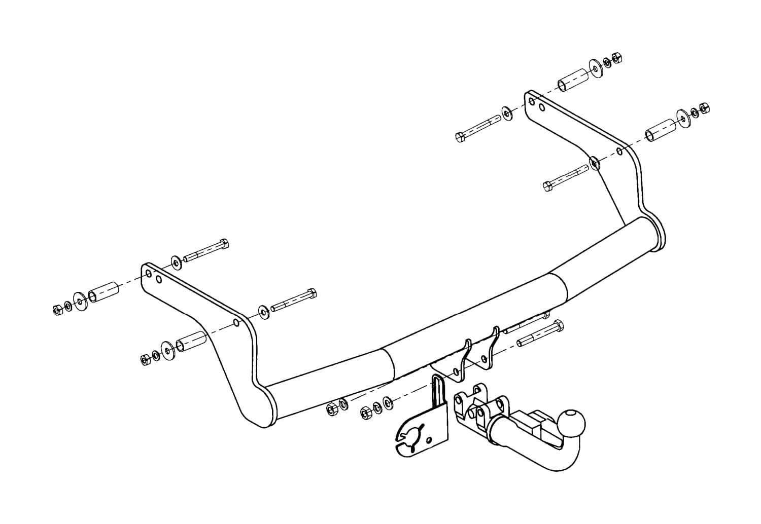 HOOK Gancio di traino orizzontale rimovibile compatibile con Dacia Duster II dal 2017 + kit elettrico universale a 13 poli