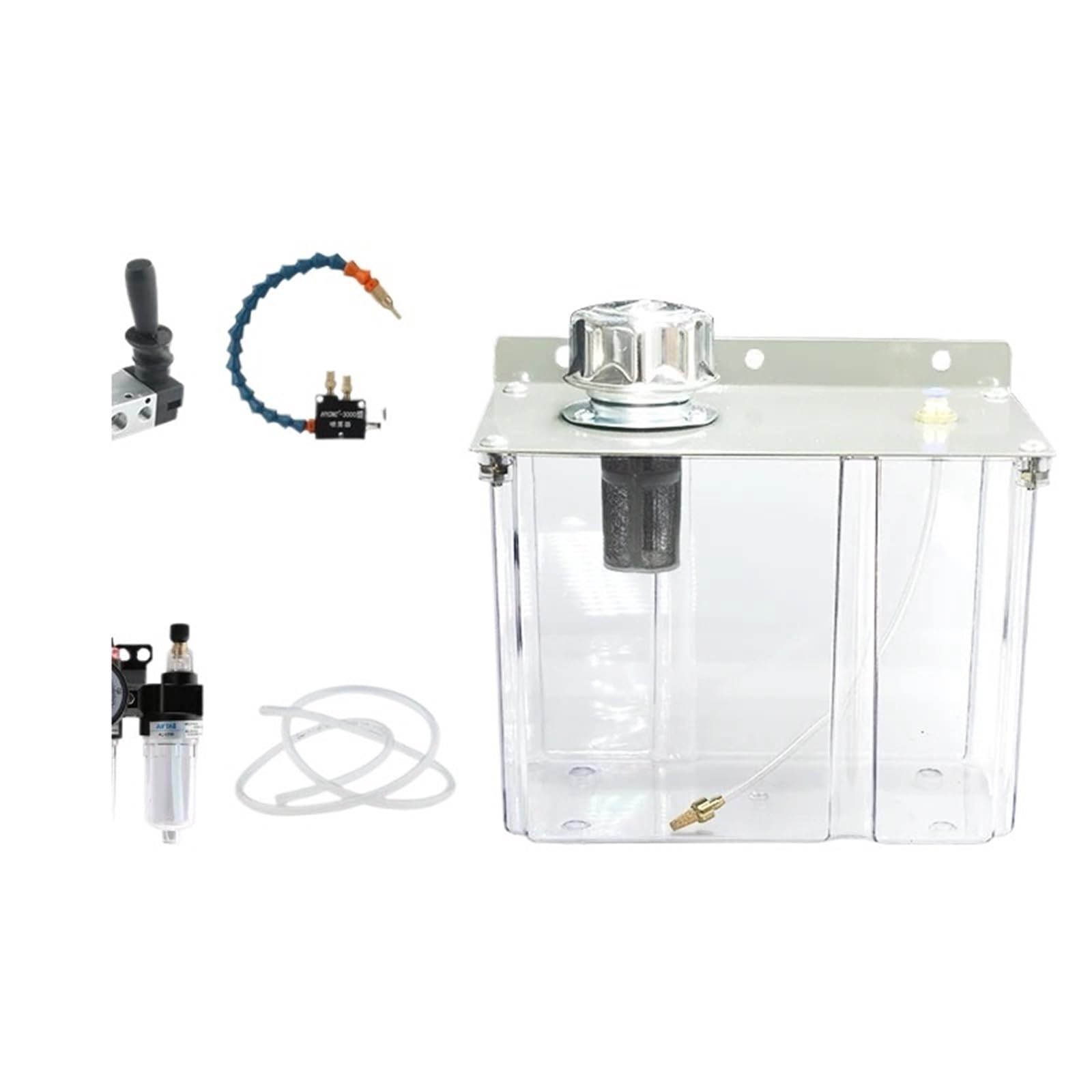 1 máquina herramienta, pulverizador neumático, tubería de agua, bomba de aceite, de lubricación, pulverizador de agua a baja presión, tanque de aceite transparente de 3 l.(24V,Standard set 02)