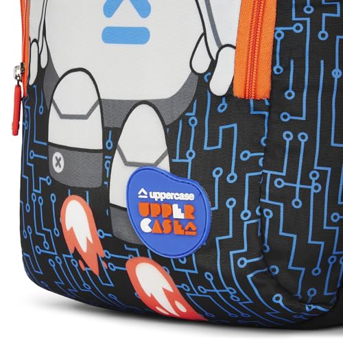 Image of uppercase Sprout School Bag for Kids | 2 Compartment | Black backpack with Well padded Shoulder Strap and Back | For Girls & Boys | 500 Days Warranty