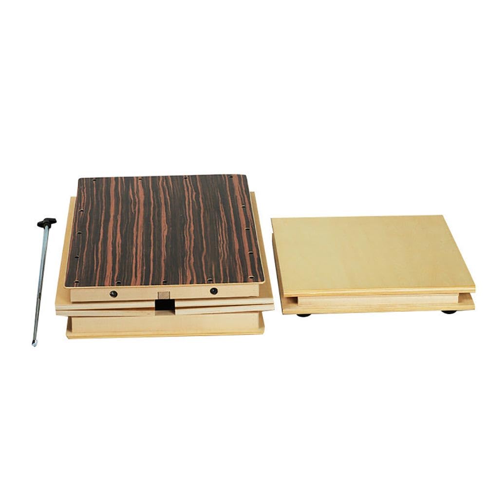 Cajon, Holz-Trommelbox für Erwachsene – Handtrommel, faltbar, Gummibasis, Naturholzfarbe, interne Gitarrensaiten, Percussion-Instrument, 30 x 30 x 48 cm