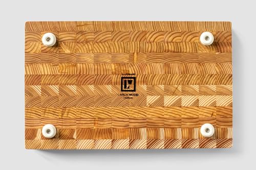 Larch Wood Canada End Grain One Hander Large Cutting Board, Standard Line, Handcrafted for Professional Chefs & Home Cooking, 15 Larch Wood Canada End Grain One Hander Large Cutting Board, Standard Line, Handcrafted for Professional Chefs & Home Cooking, 15