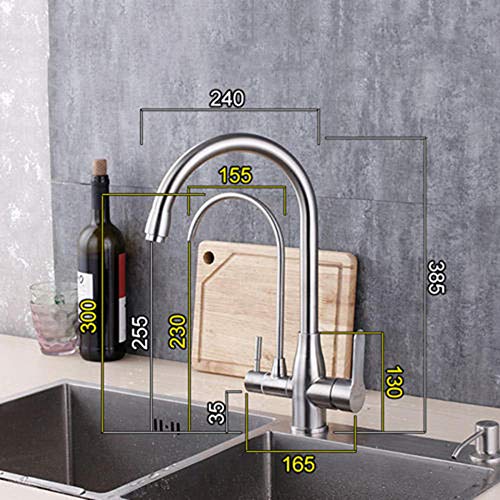Robinet cascade de salle de bain en laiton antique style rétro