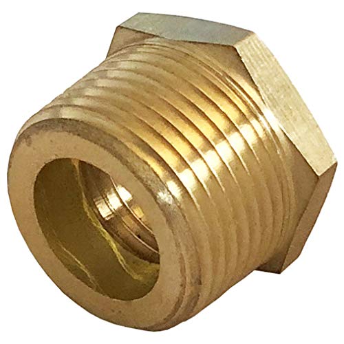 MissMin 1/2 NPS female to 3/4 NPT male adapter,Brass Reducing Hex Bushing