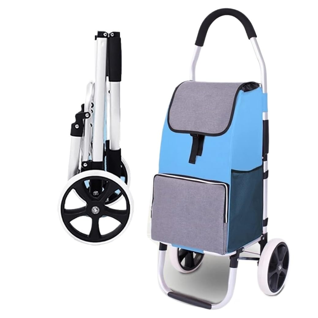shopping trolleys. Collapsible 2 Large Wheels Silent Cart Trolley Bag Removable Lightweight Large Capacity(C)