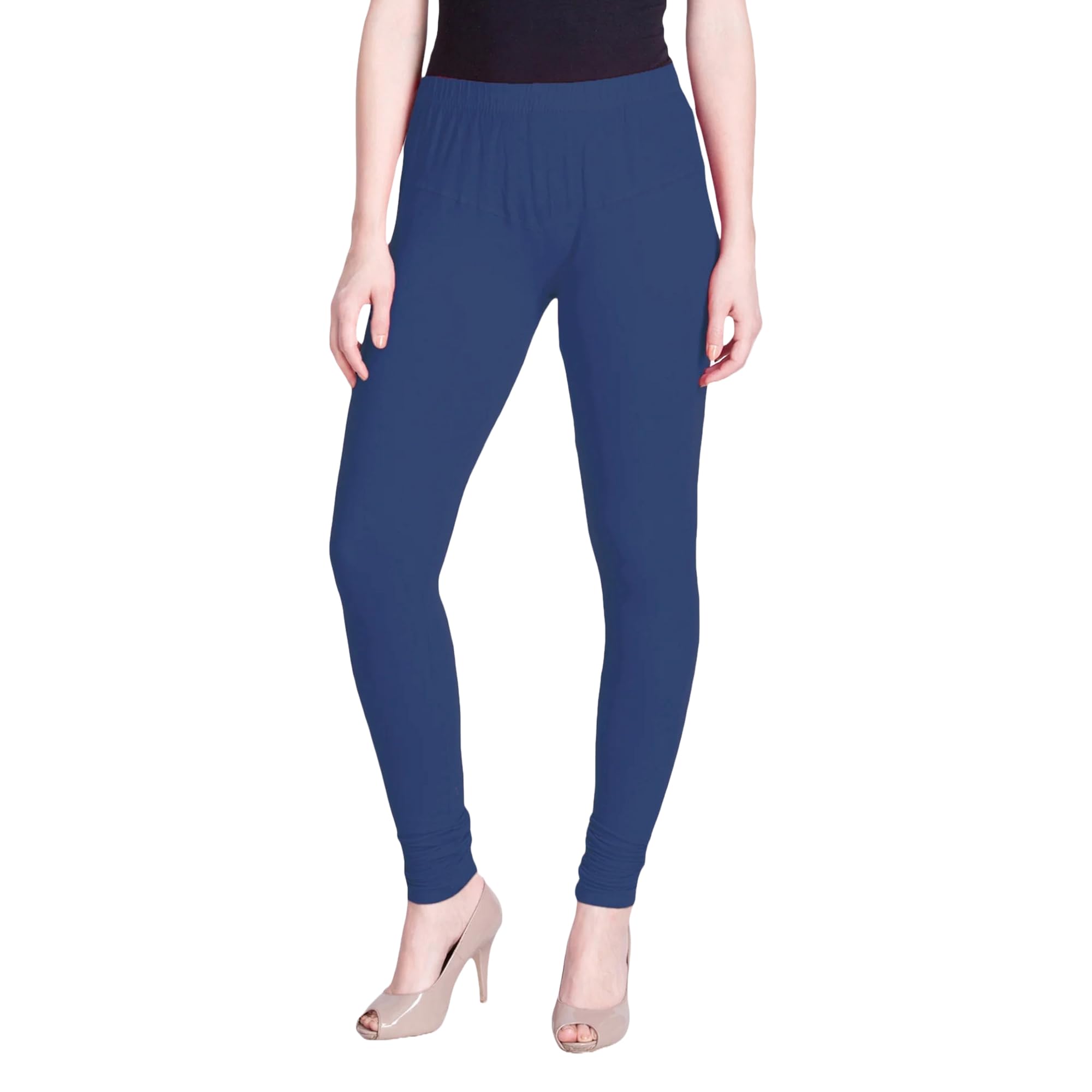 lux lyra Lyra Women Solid Premium Cotton Ankle Length Leggings | Mid-Waist | Fashionwear Denim Blue-picture-26