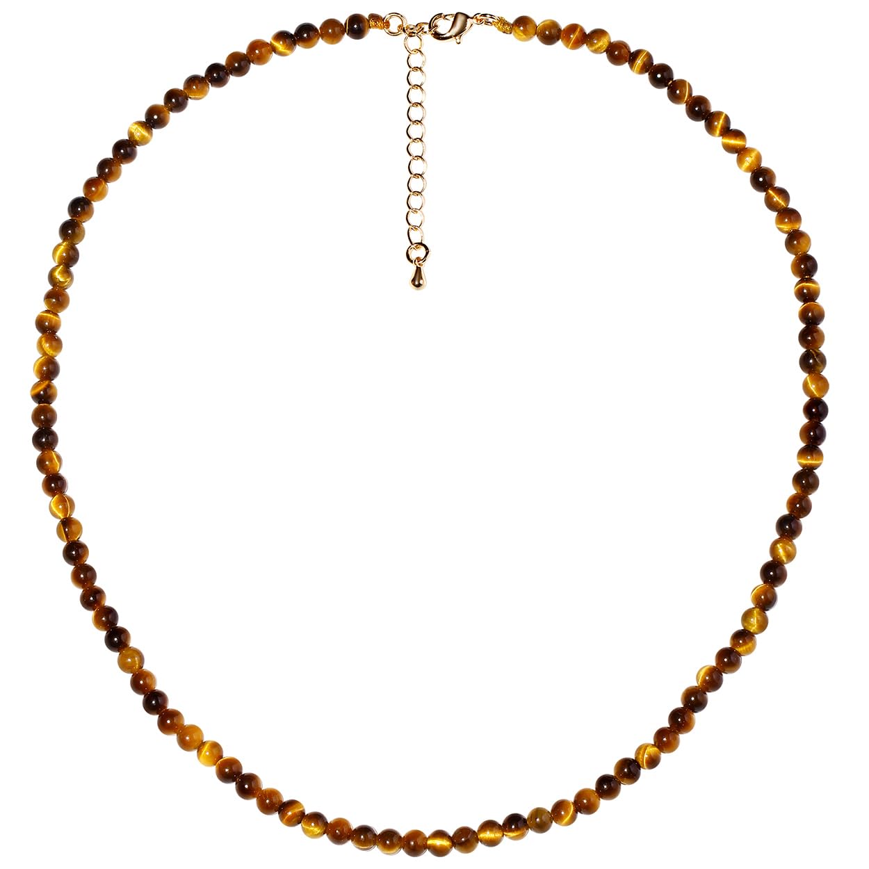 Lightock Simple Choker Necklace for Women Real Stone and Crystals Necklaces 4mm Beaded Choker Jewelry Meditation Gift for Women (16"+2")