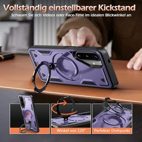 Image of for Samsung Galaxy A17 Case Magnetic with Stand, with Mag-Safe, with Screen Protector, Wireless Charging, Shockproof for Samsung A17 5G Phone Case, Ring Holder Phone Cover, for Samsung A17
