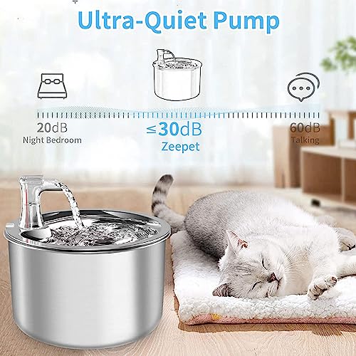 Fuente de agua para gato acero inoxidable 2L con sensor y calentador miniatura 5