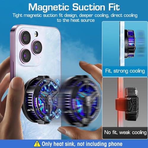 Careflection Phone Cooler Gaming Fan,Phone Cooler For Gaming,Led Gaming Mobile Cooler Fan With Digital Display,Phone Radiator Case For Iphone... - Image 4