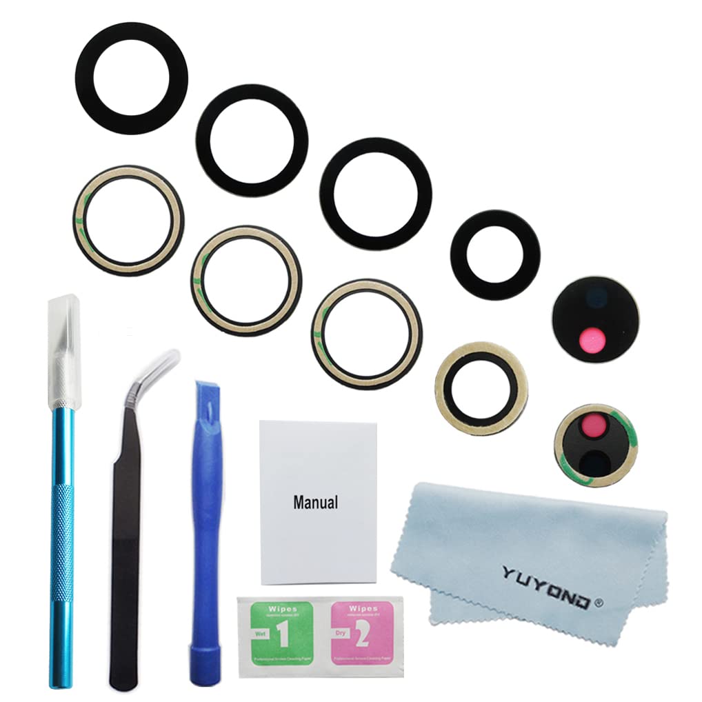 YUYOND 5pcs OEM Original Rear Camera Glass Lens Replacement for Samsung Galaxy S22 Ultra 6.8 Inch (All Carriers) Adhesive Preinstalled with Repair Tools Kit and Installation Manual