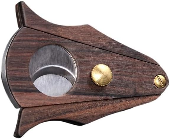 JDIME Sandalwood Cigar Cutter Scissors Knife Sharp Blade Puncher Guillotine Smoking Tool Gift(01)