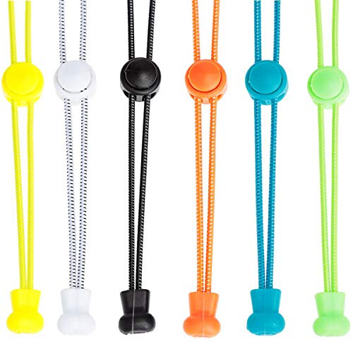5 Pares de Sistema de Cordones rápidos Cordones elásticos con Cordones con Hebillas de Cierre rápido, Cordones para los Zapatos, Ajuste solidez (6 Colores) Cover