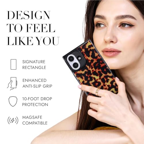 Image of COCOMII Rectangle for iPhone 16 Case, Amber Tortoiseshell
