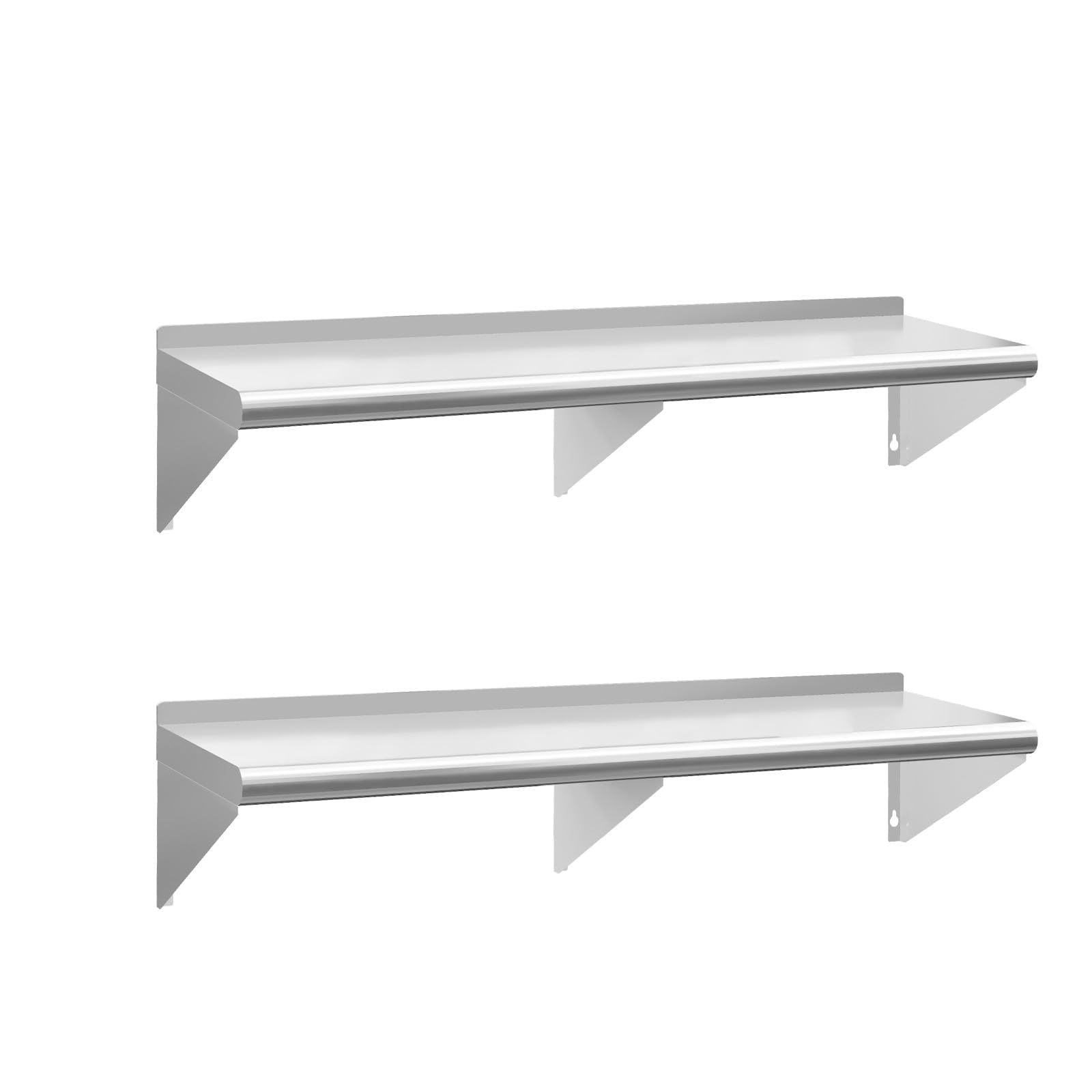 18 x 72 Inch Stainless Steel Wall Shelves, 2 Pack, NSF Certified