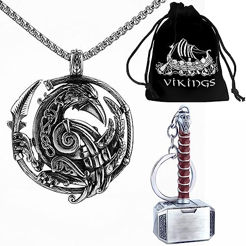 NMVAWIPT 바이킹 부적 펜던트 망 빈티지 목걸이 스칸디나비아 선물 - Main Image