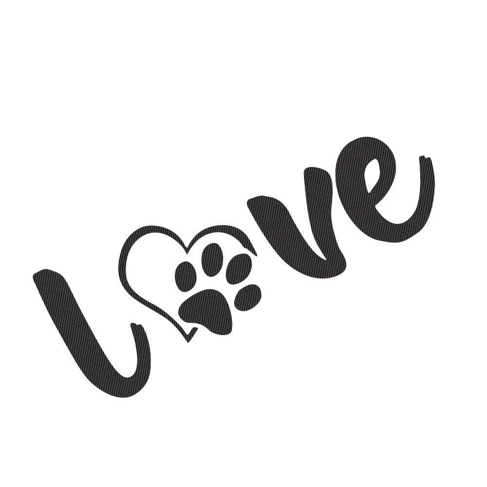 Bertdcx Carbon Fiber Auto Accessory Paw Love Dog Footprint Graphic Car Sticker Creative Auto Body Decoration Vinyl Decal Accessories(Carbon Fiber)