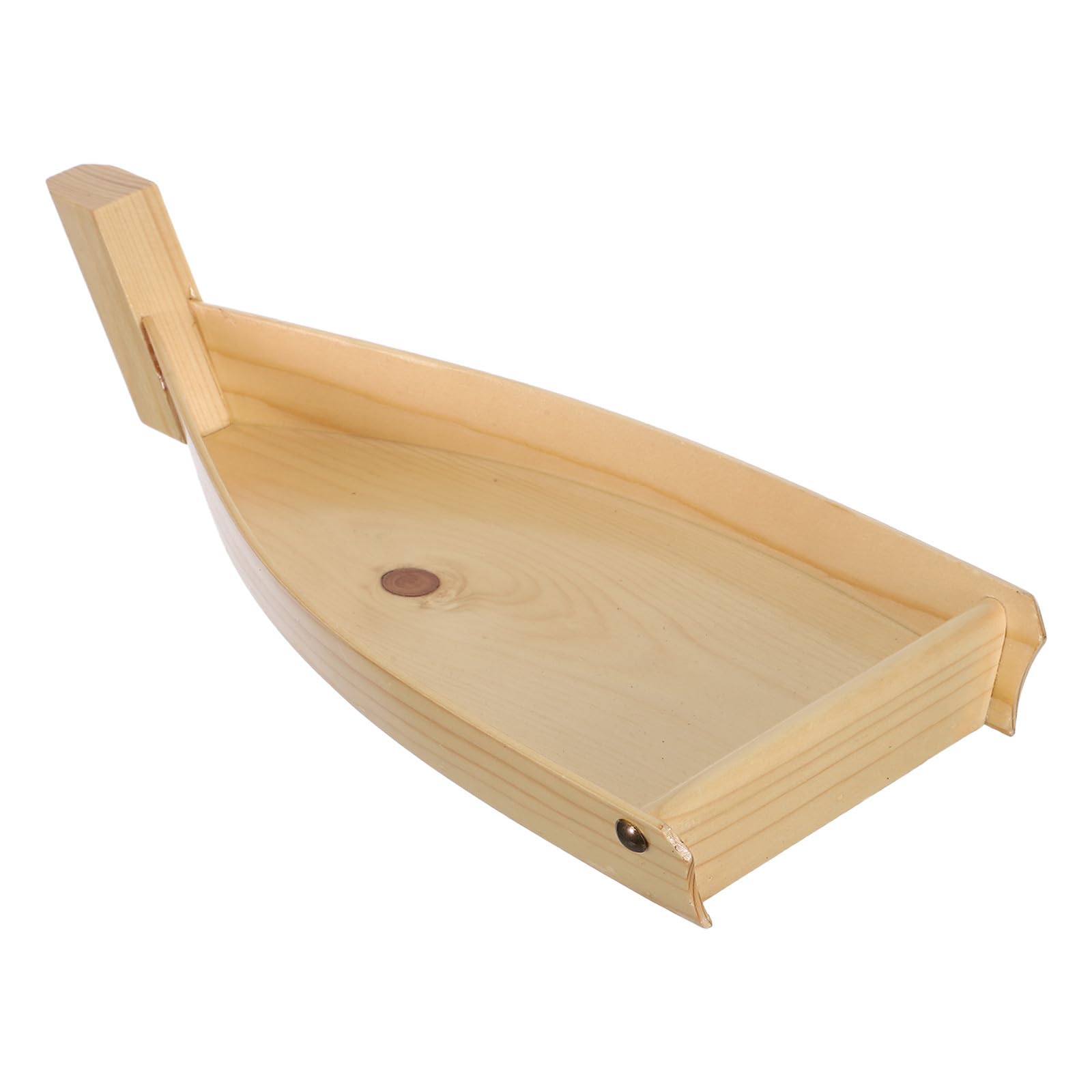 Toyvian Barco de Sushi de Madera Marrón Forma Artística para Servir Sashimi y Aperitivos, Bandeja Funcional para Catering y Presentación Versátil en Eventos