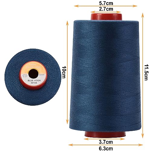 Image of New brothread - 28 Options - 4 Large Cones of 5500Y Each All Purpose Spun Polyester Thread 40S /2 (Tex27) for Sewing, Quilting, Piecing, Serger and Overlock - Blue Moon