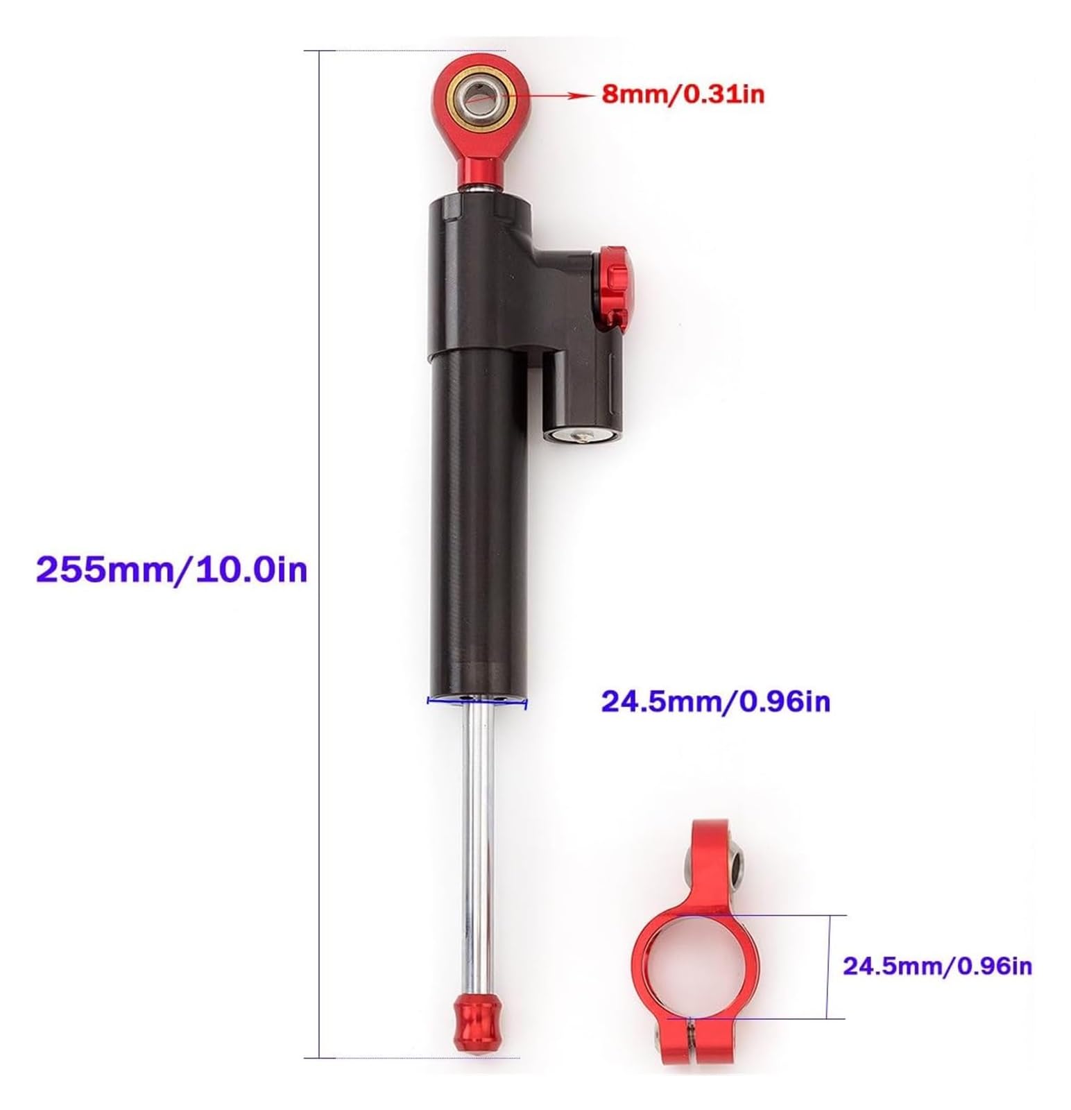 Amortisseur De Direction CNC Réglable pour Motos, Vélos Sport, Scooters Électriques Stabilisateur Direction