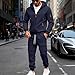 WENKOMG1 Sweatsuits Young Men, 2 Piece Hoodie Sweatshirt and Sweatpant Athletic Casual Jogging Suit Sets Uniform Youth Man Casual Clothes Ropa De Hombre Fashion (XXL, Navy)