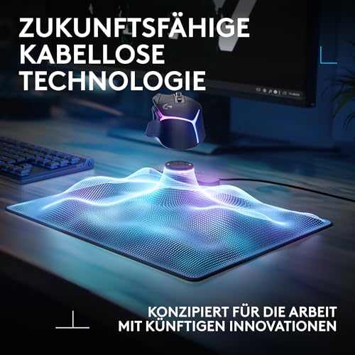 Logitech G POWERPLAY 2, Kabelloses Lade-Mauspad für kompatible Gaming-Mäuse, 34,5 x 28,4 cm, 3,5 mm Höhe, für PC/Mac – Schwarz