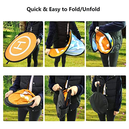 TSLBW 75cm Universal Drone Landing Pad Double Sided Tragbare Faltbare Landing Pads Collapsible Waterproof Landing Pads… – Bild 8