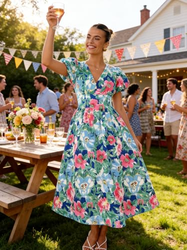 Image of Flessibili Womens Summer Floral Maxi Dress Wedding Guest Party Long Dresses 2026