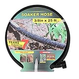 Taisia 3/8’’ Soaker Hose 25 FT 50 FT Garden Soaker Hose with Push on Fittings Lead Drip Hose Saves 70％Water Heavy Duty Soaker Hose for Garden, Lawn (3-8-25FT)
