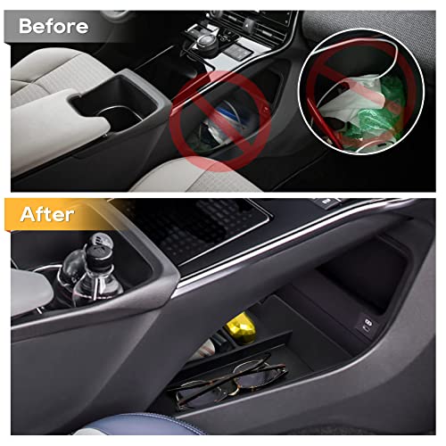 LFOTPP Silikon Mittelkonsole Aufbewahrungsbox für Toyot*a Bz4x 2022 Zentrale untere Ebene Behälter Organizer Tablett Verstauen, Auto Zubehör ((Nur für Linkslenker geeignet)