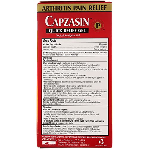 Capzasin Capzasin Arthritis Pain Relief Quick Relief Gel, 1.5 Oz (Pack Of 3) #TOP2