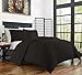 Zen Bamboo Ultra Soft 3-Piece Bamboo Derived Rayon Duvet Cover Set - Hypoallergenic and Wrinkle Resistant - King/Cal King - Black