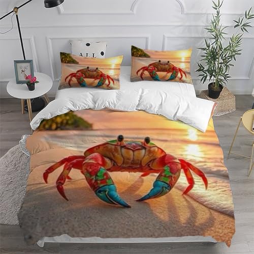 Housse de couette crabe 200x200 cm en microfibre avec zip - 6