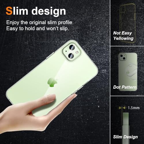 Image of NISHTECH for iPhone 15 Plus (2023) Premium Transparent Hybrid Soft Slim Dust Proof Back Case Cover with Camera Protection
