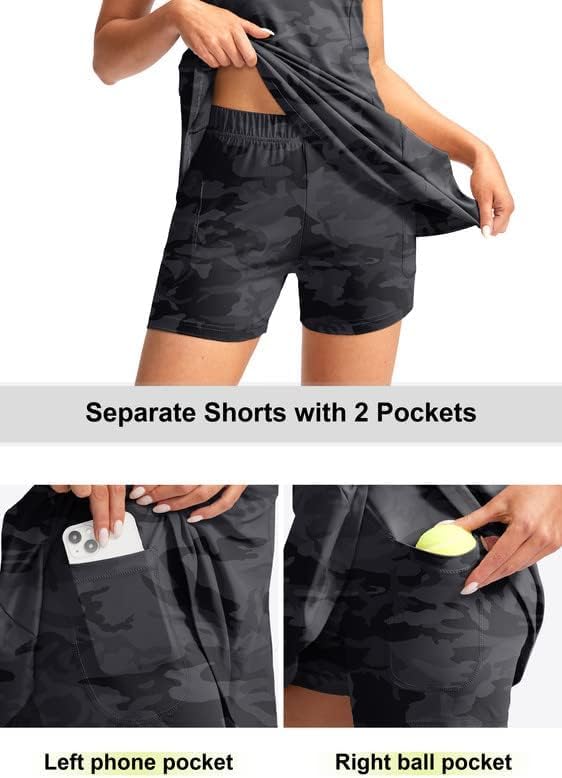 Viodia Women's Tennis Golf Dress with Shorts Active Exercise Workout Sports Athletic Dresses for Women with Zipper Pockets - Image 4