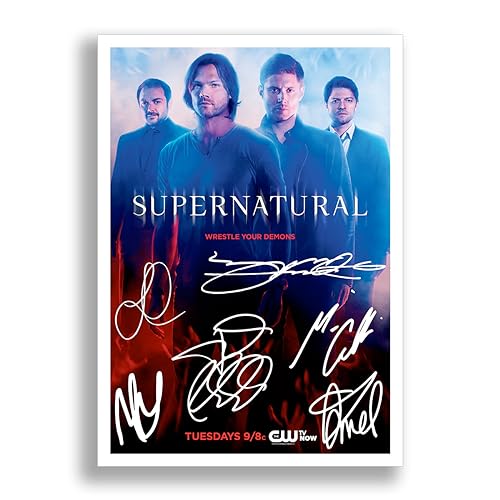 Memorabilia Supernatural Cast Signed Autograph Signature A4 Poster Photo Print Photograph Artwork Wall Art Picture TV Show Series Season DVD Boxset Present (A4 POSTER ONLY)