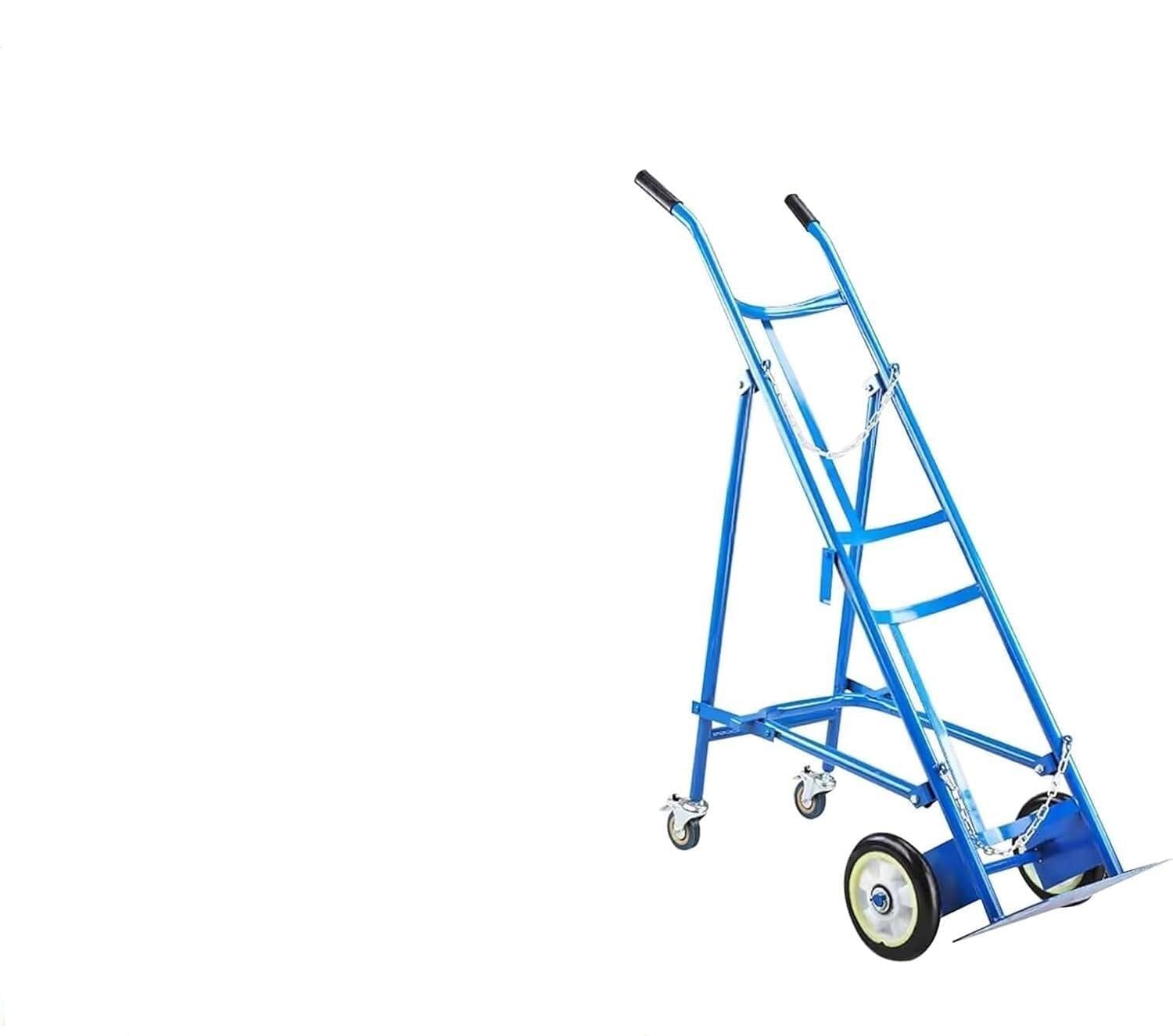 SWENEEN Oxygen Tank Stand 44.1 In Foldable Cylinder Cart For Wards/Clinics/Nursing Homes,Blue Cylinder Dolly,Domestic Cylinder Tank Rack,