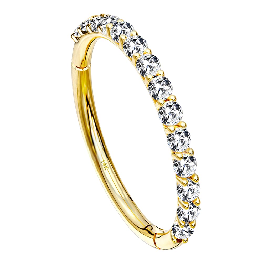 OUFER 14K Solid Gold Nose Ring Hoop 20G