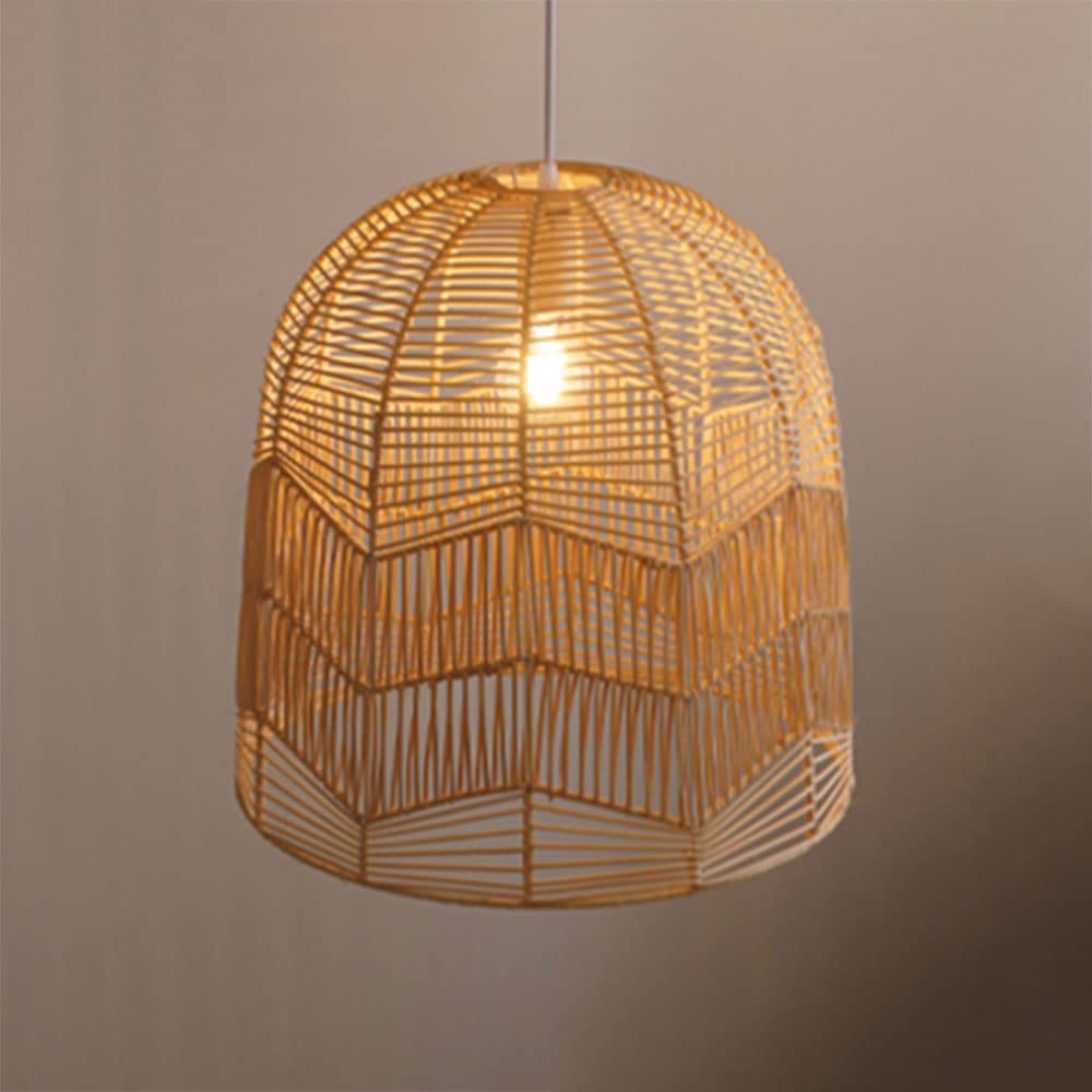 LYMSXAZOU Japanese Restaurant Rattan Chandelier Natural Material Bamboo Shade Vintage Woven Lamp Pendant Southeast Asia Pastoral Homestay Farmhouse